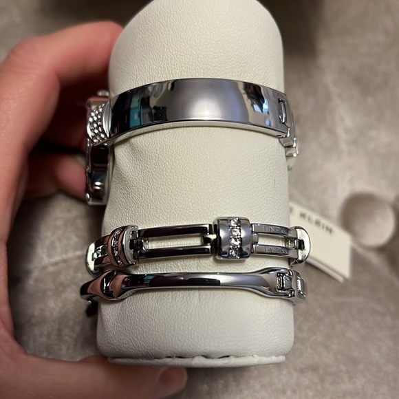 Anne Klein three-piece silver watch and bracelet set with crystals and gift box - Picture 7 of 11